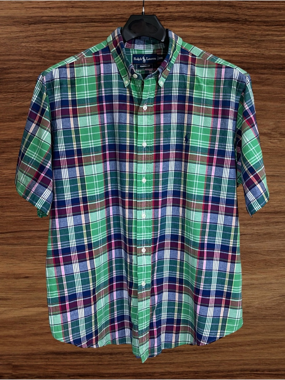 Ralph Lauren Plaid Classic Fit Short Sleeve Button Down Shirt. Size XXL